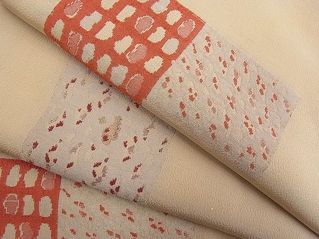 平和屋着物■上質なお召　吉祥文　逸品　n-pk1313