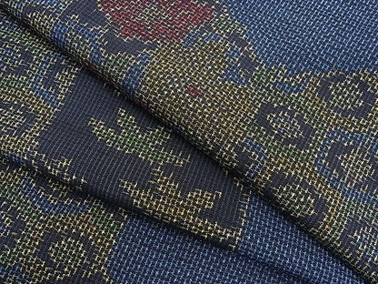 平和屋着物■上質な紬　亀甲花文　逸品　n-pk1865
