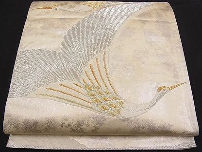平和屋着物■六通柄袋帯 唐織 飛鶴文 金銀糸 逸品 n-pk1993