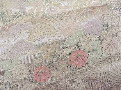 平和屋着物■六通柄袋帯 唐織 地紙宝尽くし花文 銀糸 逸品 n-pk1996
