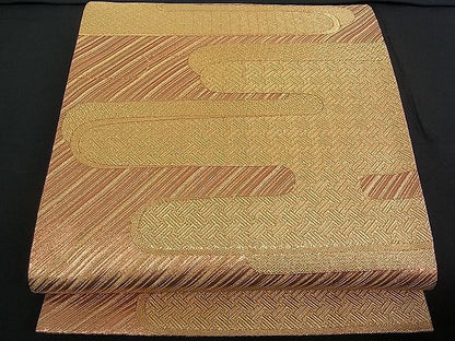 平和屋着物■全通柄袋帯 エ霞吉祥文 金糸 逸品 pn2239