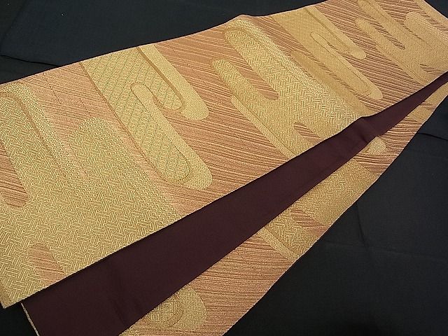 平和屋着物■全通柄袋帯 エ霞吉祥文 金糸 逸品 pn2239