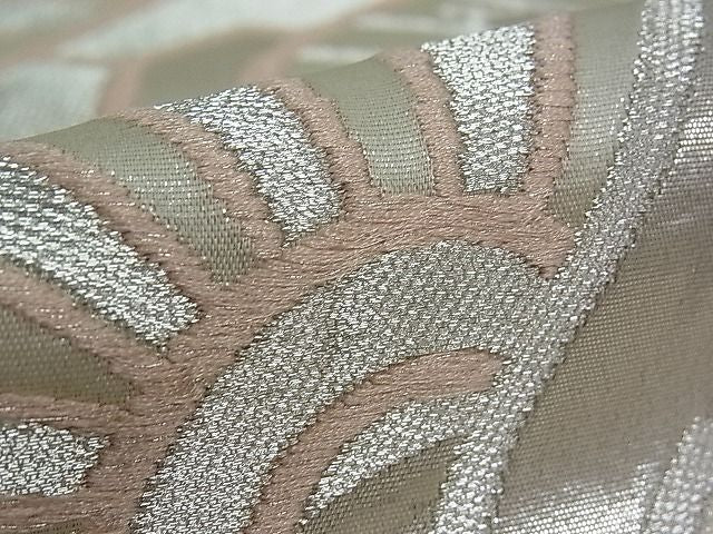 平和屋着物■六通柄袋帯 片輪車文 銀糸 逸品 pn2685