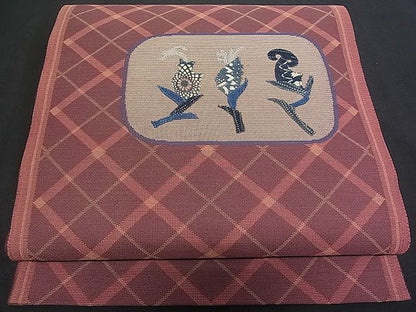 平和屋着物■六通太鼓柄袋帯 パッチワーク 成物 逸品 pn2813
