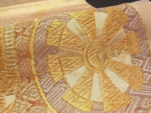 平和屋着物■六通太鼓柄袋帯　御所車文　金銀糸　やまとオリジナル　逸品　pn3443