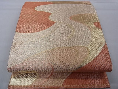 平和屋着物■佐賀錦 六通柄袋帯 流水吉祥文 金糸 逸品 pn4170