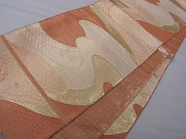 平和屋着物■佐賀錦 六通柄袋帯 流水吉祥文 金糸 逸品 pn4170