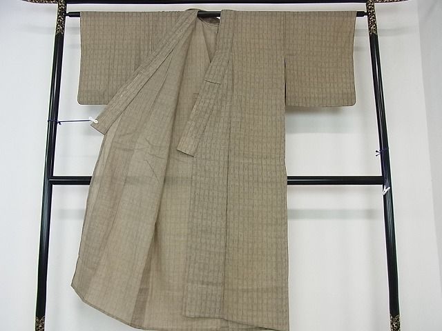 平和屋着物■夏物 お召 絣絵間道 ps7177