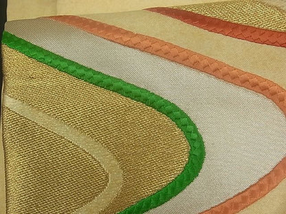 平和屋着物■九寸名古屋帯 刺繍 霞文 金糸 逸品 qp0033