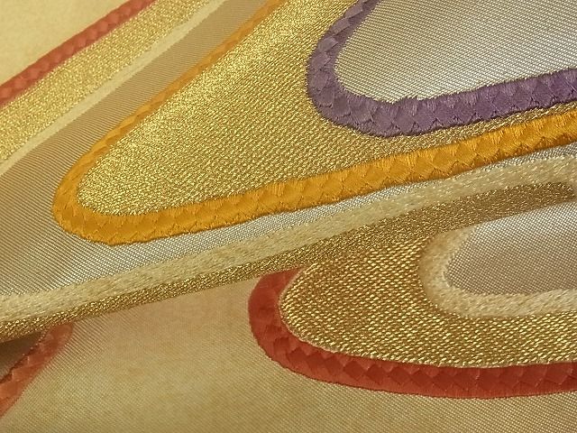平和屋着物■九寸名古屋帯 刺繍 霞文 金糸 逸品 qp0033