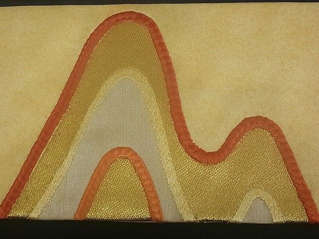 平和屋着物■九寸名古屋帯 刺繍 霞文 金糸 逸品 qp0033
