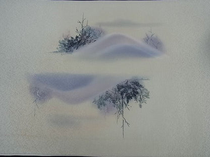 平和屋着物■太鼓柄袋帯 手描き 風景文 逸品 qp0079
