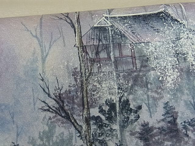 平和屋着物■太鼓柄袋帯 手描き 風景文 逸品 qp0079