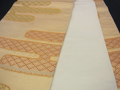 平和屋着物■六通柄袋帯 エ霞文 金糸 やまとオリジナル 逸品 n-qt0125