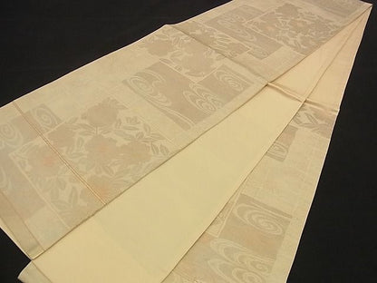 平和屋着物■六通柄袋帯 流水花文 金糸 逸品 n-qw0044