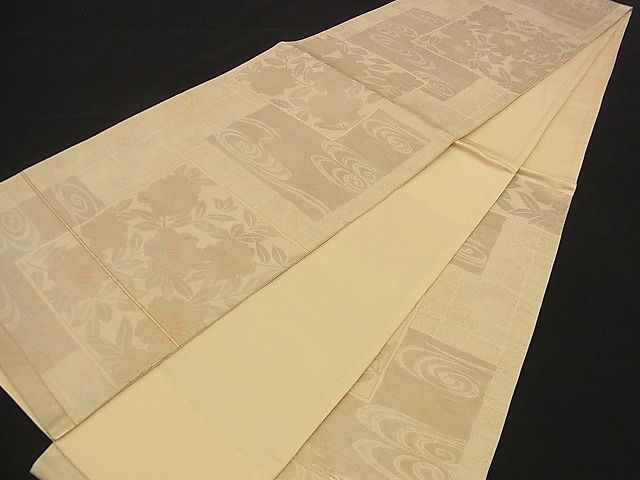 平和屋着物■六通柄袋帯 流水花文 金糸 逸品 n-qw0044