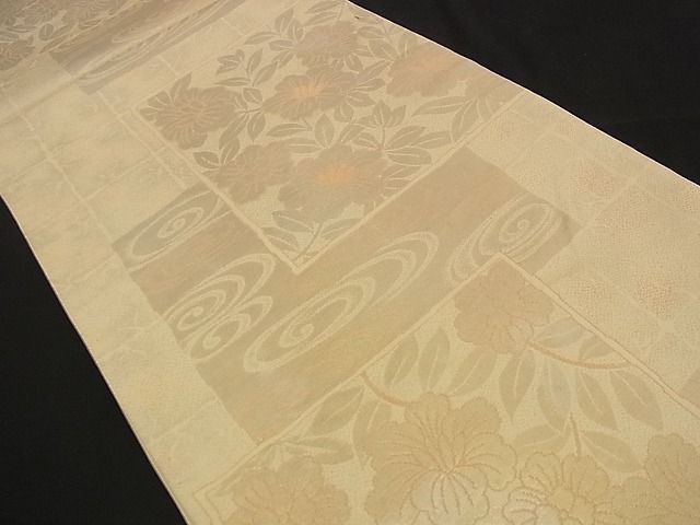 平和屋着物■六通柄袋帯 流水花文 金糸 逸品 n-qw0044