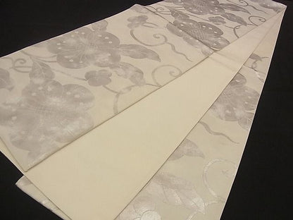 平和屋着物■六通柄袋帯 蔦の葉花文 銀糸 逸品 n-qw0076