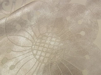 平和屋着物■六通柄袋帯 蔦の葉花文 銀糸 逸品 n-qw0076