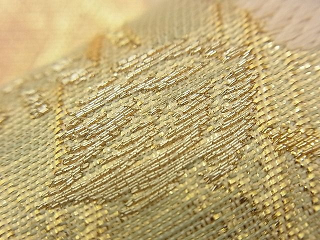 平和屋着物■六通柄袋帯 唐織 重ね山吉祥花文 金糸 逸品 n-qw0085