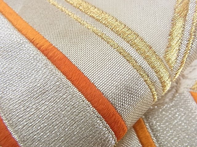 平和屋着物■六通柄袋帯 唐織 吉祥菊文 金銀糸 やまとオリジナル 逸品 n-qw0089