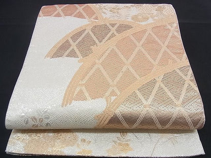 平和屋着物■佐賀錦 六通柄袋帯 籬花文 金銀糸 逸品 n-qw0093