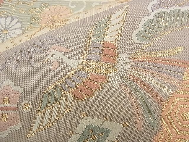平和屋着物■六通柄袋帯 唐織 慶長小袖霞文様 金糸 逸品 n-qw0112