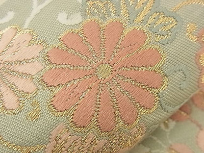 平和屋着物■六通柄袋帯 唐織 慶長小袖霞文様 金糸 逸品 n-qw0112