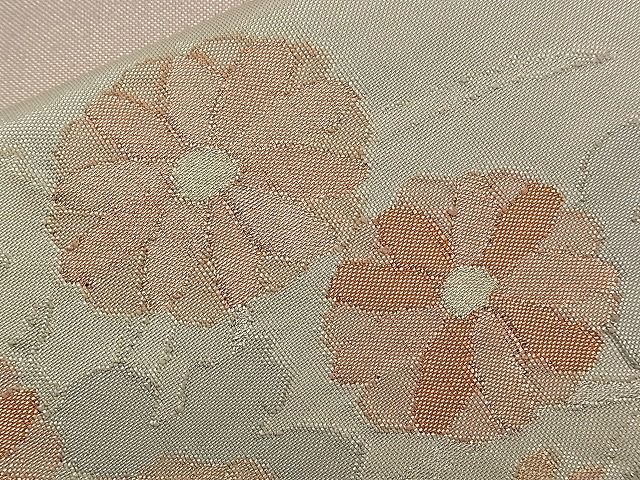平和屋着物■太鼓柄袋帯 扇面秋草文 銀糸 逸品 n-qw0185