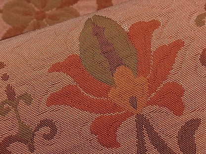 平和屋着物■六通柄袋帯 ふくれ織 横段更紗花文 逸品 n-qw0206
