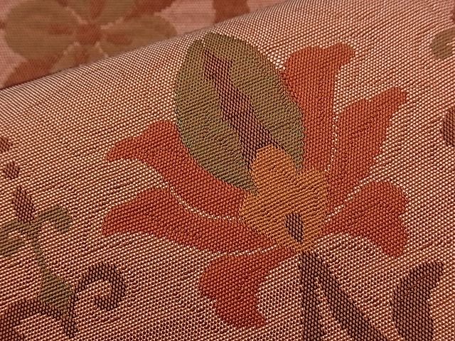 平和屋着物■六通柄袋帯 ふくれ織 横段更紗花文 逸品 n-qw0206