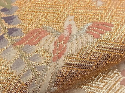 平和屋着物■西陣 六通柄袋帯 唐織 雲重ね吉祥花鳥文 金銀糸 逸品 n-qw0332