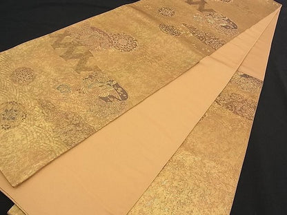 平和屋着物■六通柄袋帯 瑞錦 鳳凰吉祥花文 金糸 逸品 n-qw0358