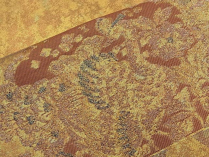 平和屋着物■六通柄袋帯 瑞錦 鳳凰吉祥花文 金糸 逸品 n-qw0358
