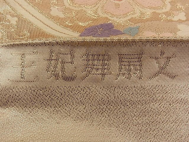 平和屋着物■六通柄袋帯 唐織 王妃舞扇文 九百錦 金糸 逸品 n-qw0361