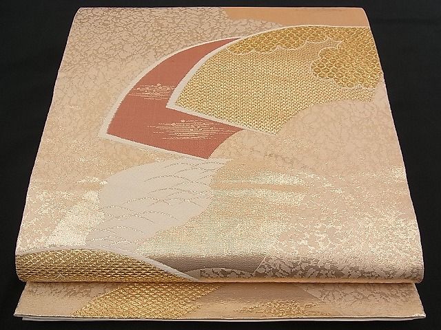 平和屋着物■六通柄袋帯 地紙重ね吉祥文 金糸 逸品 n-qw0373