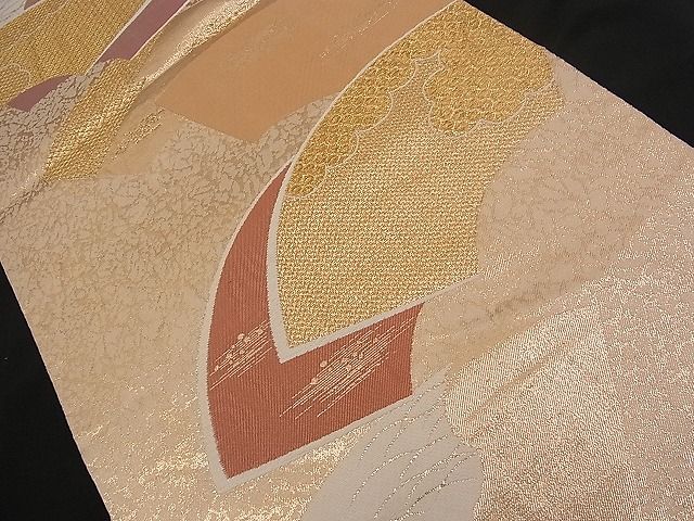 平和屋着物■六通柄袋帯 地紙重ね吉祥文 金糸 逸品 n-qw0373