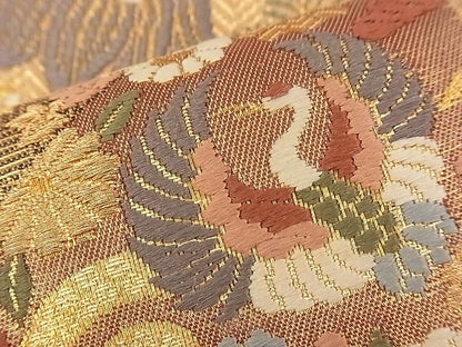 平和屋着物■六通柄袋帯 唐織 宝尽くし吉祥花文 金糸 逸品 n-qw0379