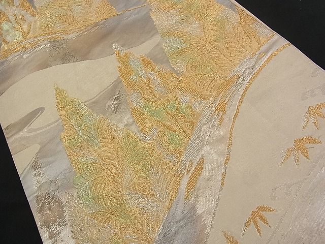 平和屋着物■六通柄袋帯 流水樹林文 金銀糸 逸品 n-qw0387