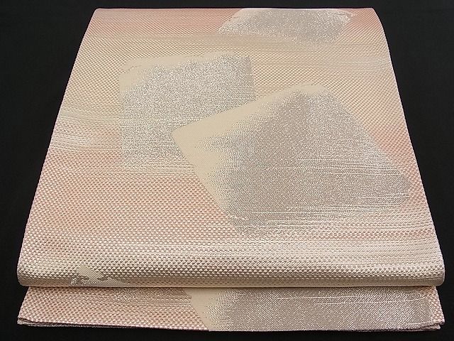 平和屋着物■六通柄袋帯 破れ箔散らし文 銀糸 逸品 n-qw0390
