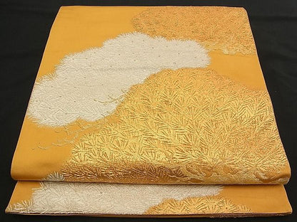 平和屋着物■六通柄袋帯 松 金銀糸 逸品 n-qw0394