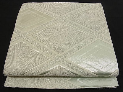 平和屋着物■六通柄袋帯 菱松文様 銀糸 逸品 n-qw0401
