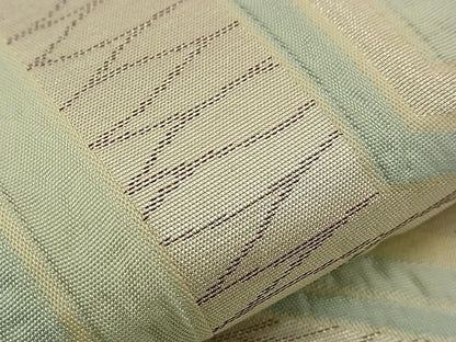 平和屋着物■六通柄袋帯 ふくれ織 亀甲幾何学文様 銀糸 逸品 n-qw0411