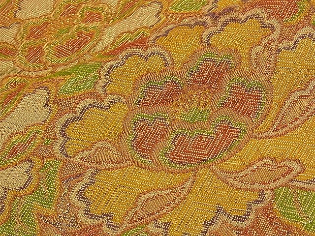 平和屋着物■本佐賀錦 六通柄袋帯 花車文 やまとオリジナル 金糸 逸品 n-qw0415