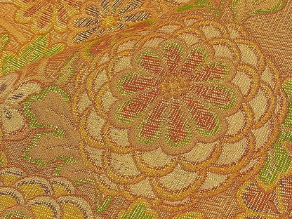 平和屋着物■本佐賀錦 六通柄袋帯 花車文 やまとオリジナル 金糸 逸品 n-qw0415