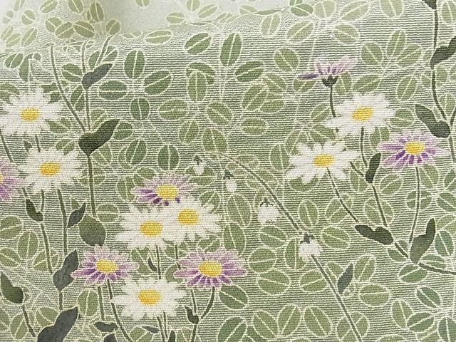 平和屋本店■極上　加賀友禅の巨匠　初代　由水十久　訪問着　単衣　秋草　蕎麦切色地　正絹　逸品　kk540