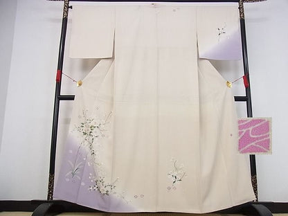 平和屋本店■極上　本加賀友禅作家　多崎元人　訪問着　草花文　暈し染め　着丈160cm　裄丈65cm　正絹　逸品　未使用　4kk4208