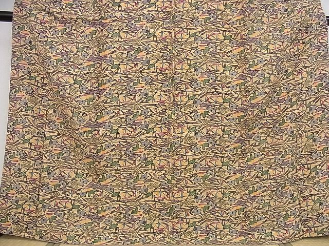 平和屋本店●最高級　城間栄順　本場琉球紅型　小紋　反端付き　着丈167.5cm　裄丈68.5cm　正絹　逸品　kk564