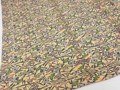 平和屋本店●最高級　城間栄順　本場琉球紅型　小紋　反端付き　着丈167.5cm　裄丈68.5cm　正絹　逸品　kk564