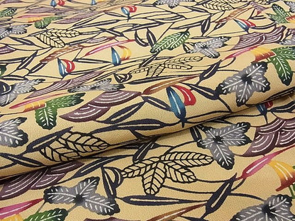 平和屋本店●最高級　城間栄順　本場琉球紅型　小紋　反端付き　着丈167.5cm　裄丈68.5cm　正絹　逸品　kk564